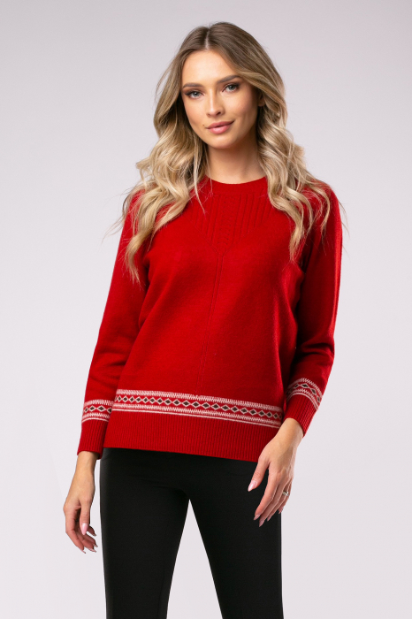 Pulover Deli roșu din lâna [2]