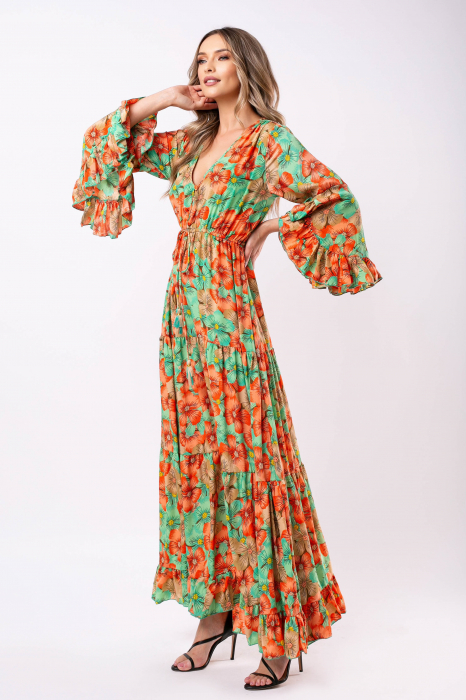 Rochie Anais Boho style lungă din mătase [2]