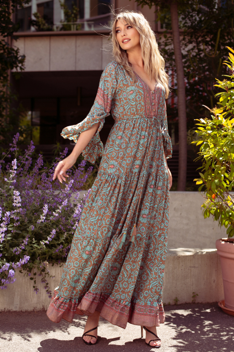 Rochie Anais Boho style lungă din mătase [2]
