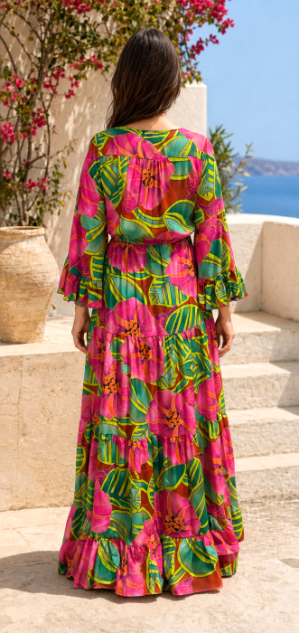 Rochie Anais Boho style lungă din mătase [4]