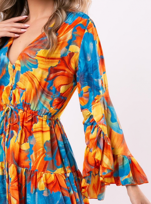 Rochie Anais scurtă din mătase Boho style [7]