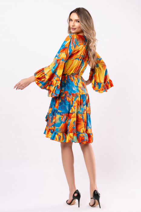 Rochie Anais scurtă din mătase Boho style [6]