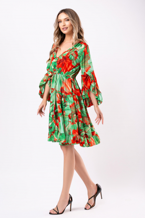 Rochie Anais scurtă din mătase Boho style [2]