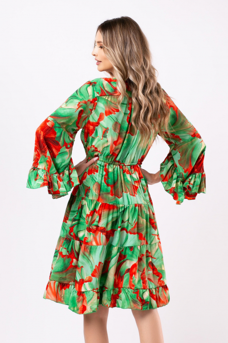 Rochie Anais scurtă din mătase Boho style [3]