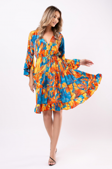 Rochie Anais scurtă din mătase Boho style [2]