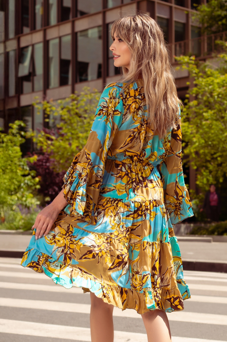 Rochie Anais scurtă din mătase Boho style [3]