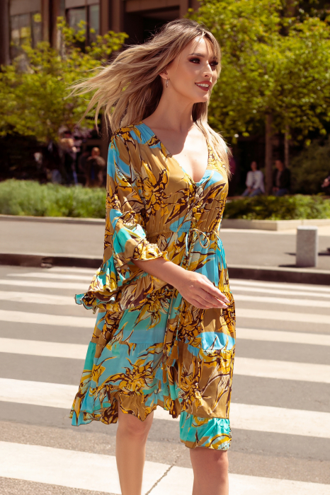 Rochie Anais scurtă din mătase Boho style [2]