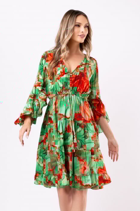 Rochie Anais scurtă din mătase Boho style [1]