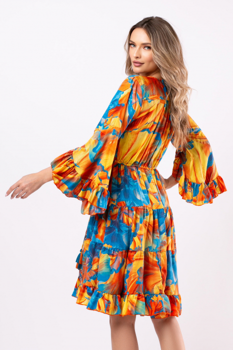 Rochie Anais scurtă din mătase Boho style [3]