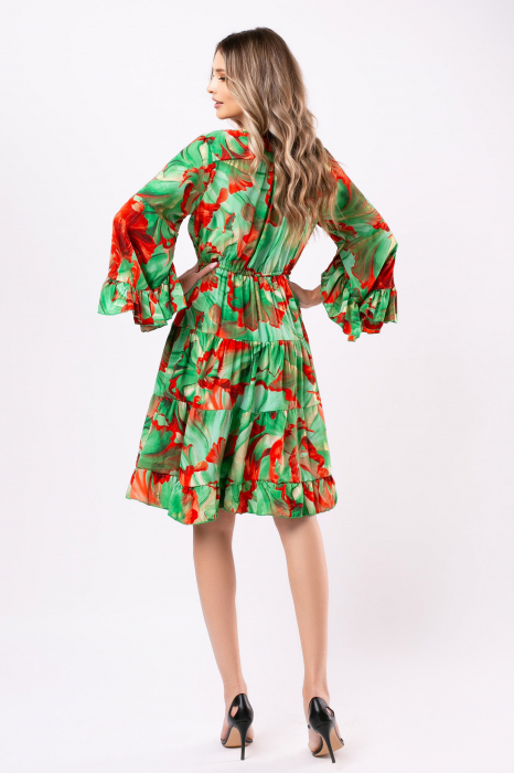 Rochie Anais scurtă din mătase Boho style [6]