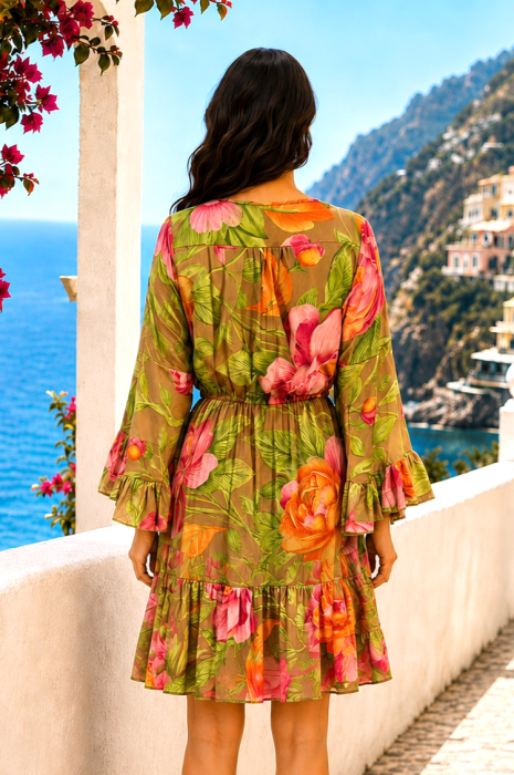 Rochie Anais scurtă din mătase Boho style [2]