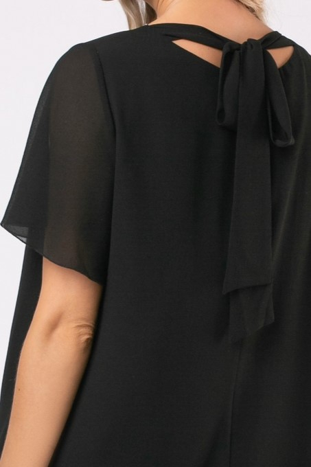 Rochie Andia neagră de ocazie mărime mare accesorizată cu ștrasuri [7]