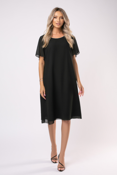 Rochie Andia neagră de ocazie mărime mare accesorizată cu ștrasuri [5]