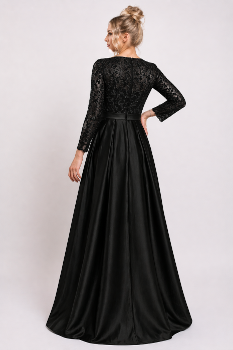 Rochie Aura lungă de ocazie, mărime mare cu dantelă [3]