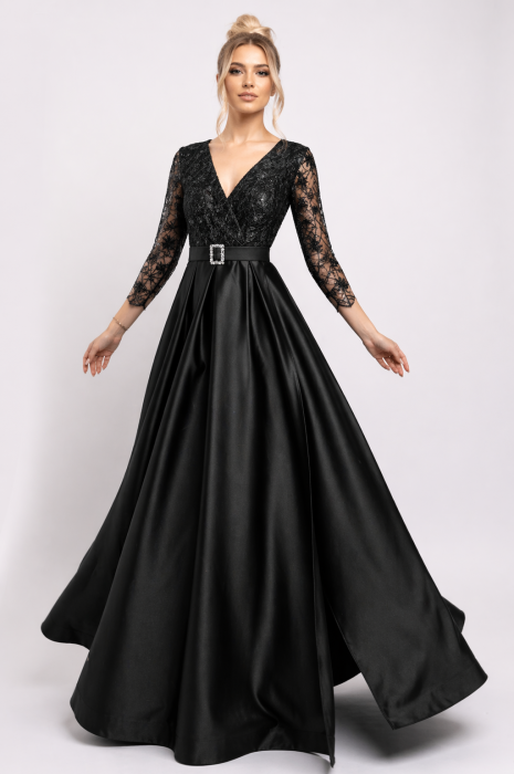 Rochie Aura lungă de ocazie, mărime mare cu dantelă [2]