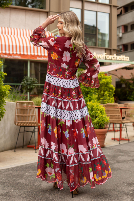 Rochie Berta lungă Boho style cu imprimeu floral [3]