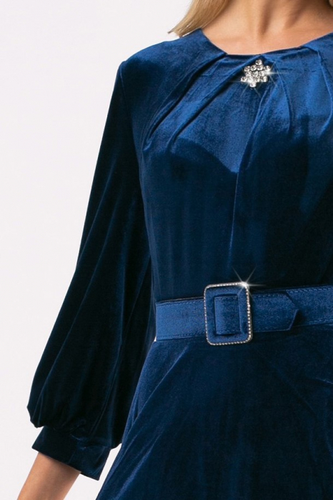 Rochie Carlita bleumarin din catifea [6]