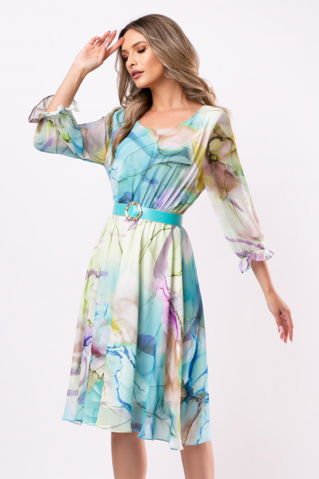 Rochie Cora elegantă multicolor din voal [1]