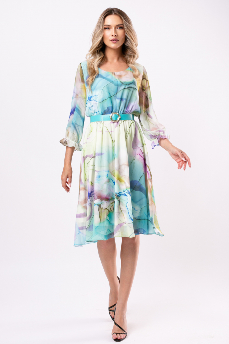 Rochie Cora elegantă multicolor din voal [2]