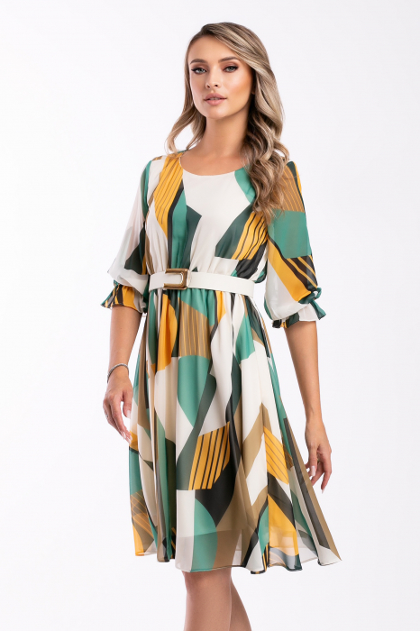 Rochie Cora elegantă multicolor din voal [1]