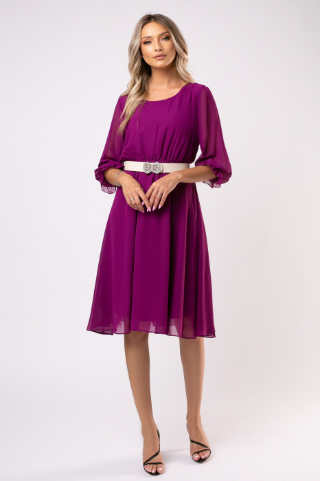 Rochie Cora fucsia din voal [4]