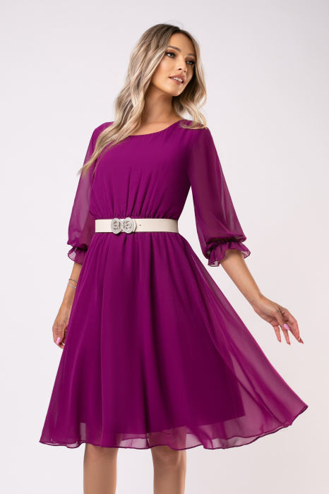Rochie Cora fucsia din voal [5]