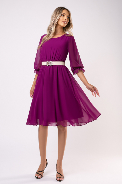 Rochie Cora fucsia din voal [2]