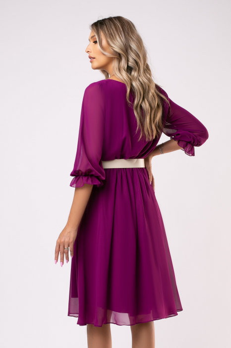 Rochie Cora fucsia din voal [3]