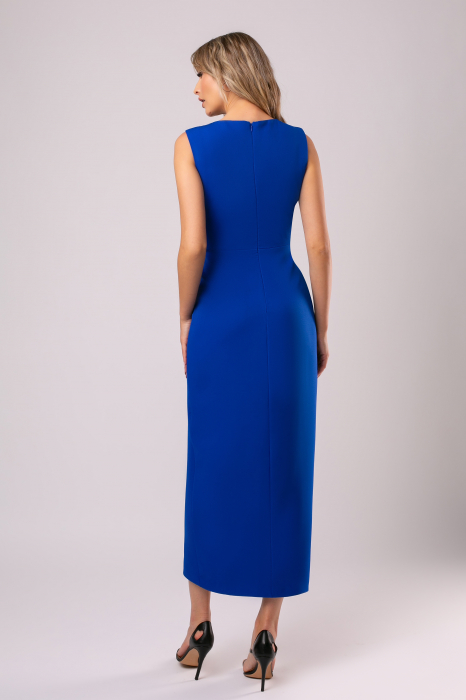 Rochie de ocazie albastră cu floare mare în talie [3]