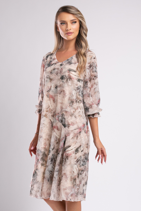 Rochie de ocazie bej mărime mare [5]