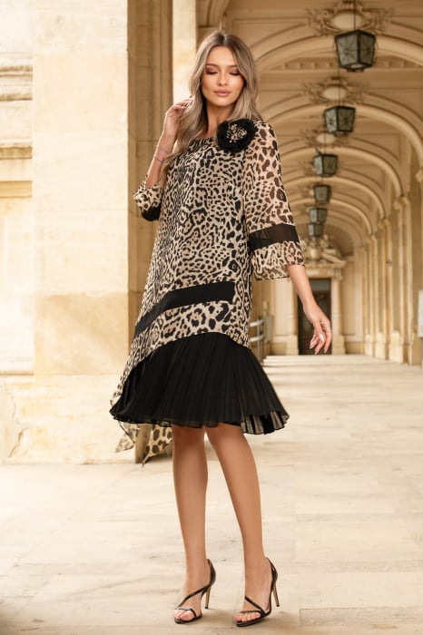 Rochie de ocazie mărime mare cu flore 3D [2]