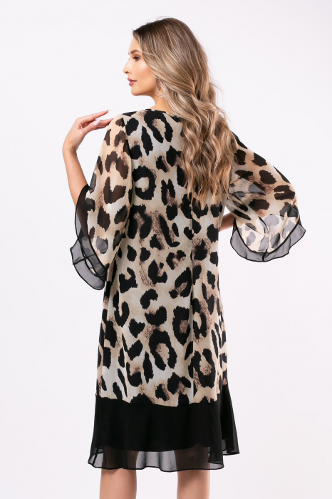 Rochie de ocazie mărime mare cu imprimeu animal print [3]