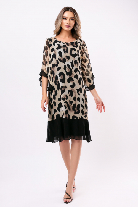 Rochie de ocazie mărime mare cu imprimeu animal print [4]