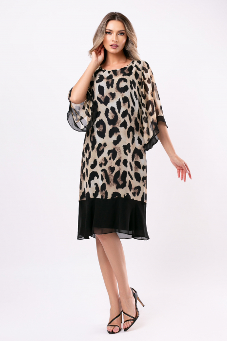 Rochie de ocazie mărime mare cu imprimeu animal print [2]