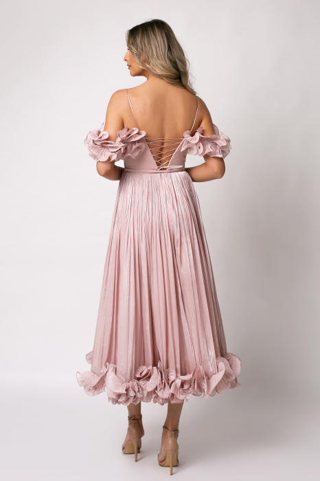Rochie elegantă de ocazie cu volane și corset [4]