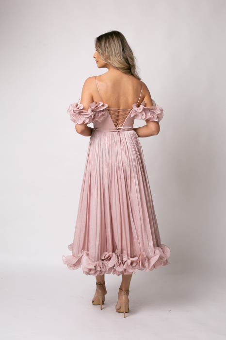 Rochie elegantă de ocazie cu volane și corset [4]