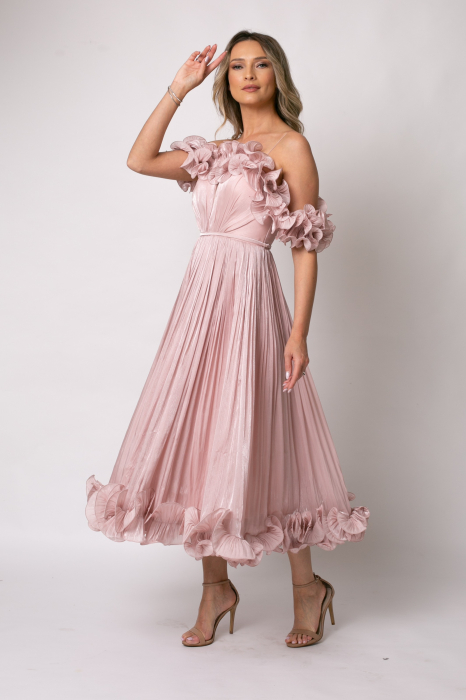 Rochie elegantă de ocazie cu volane și corset [2]