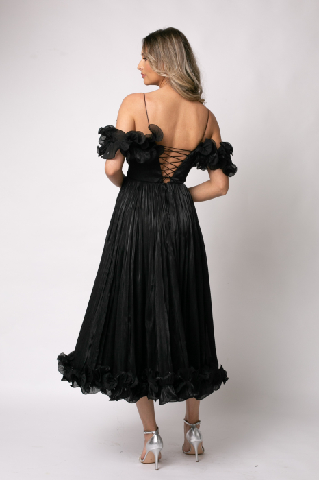 Rochie elegantă de ocazie cu volane și corset [3]