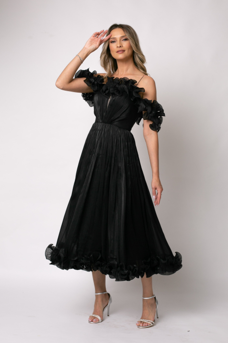 Rochie elegantă de ocazie cu volane și corset [2]