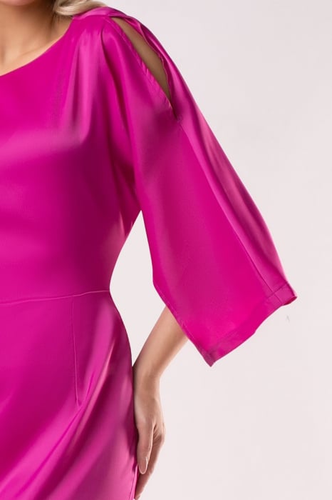 Rochie elegantă din satin fucsia cu mâneci largi [4]