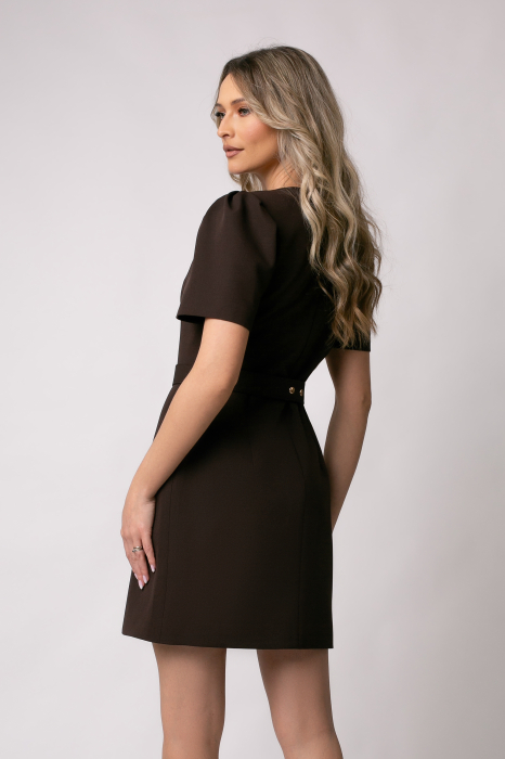 Rochie elegantă scurtă maro [3]