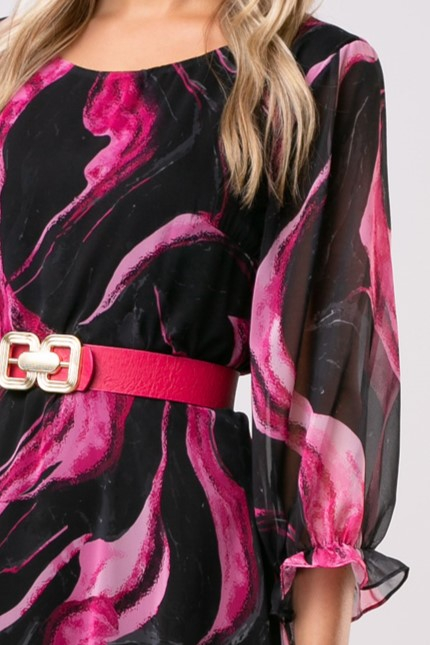 Rochie Elena cu imprimeu fucsia mărime mare [4]