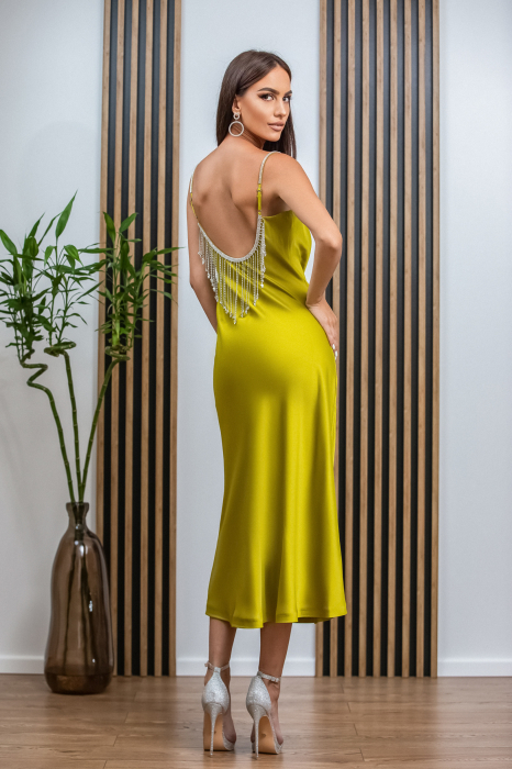 Rochie Eliza galbenă cu pietricele pe spate [2]