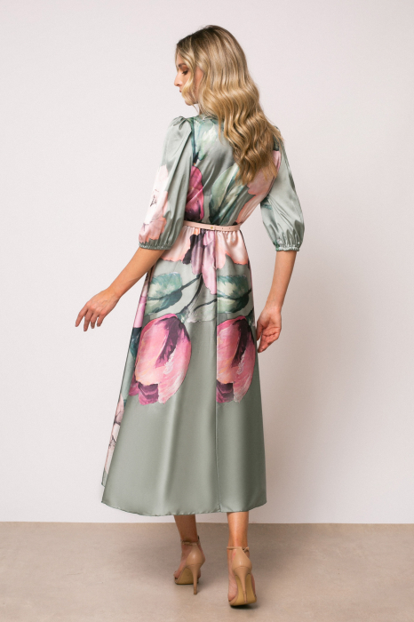 Rochie Eva cu imprimeu floral și mâneci bufante [3]