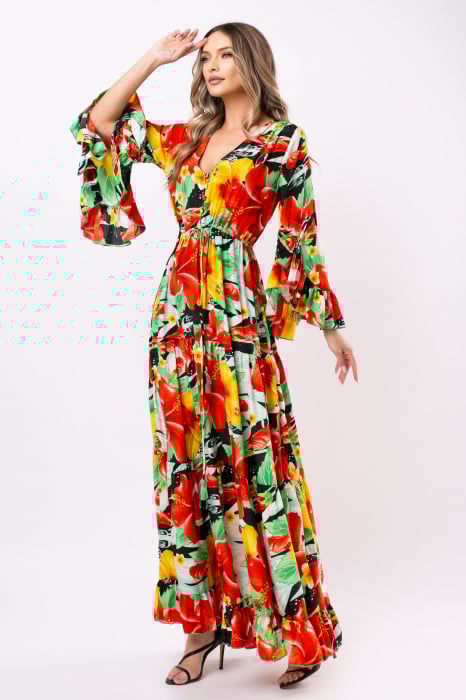 Rochie mărime mare Boho style din mătase [2]