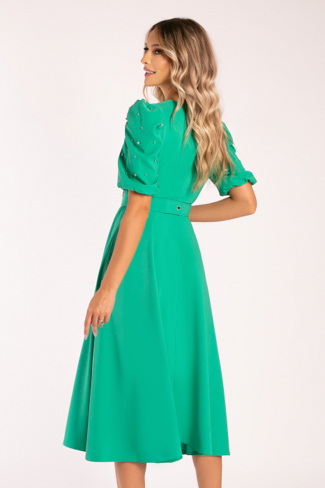 Rochie Megan de ocazie verde accesorizată cu ștrasuri [3]