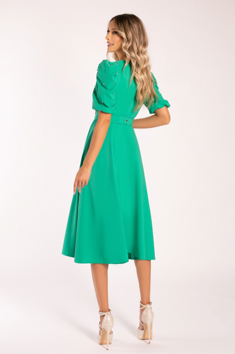 Rochie Megan de ocazie verde accesorizată cu ștrasuri [7]