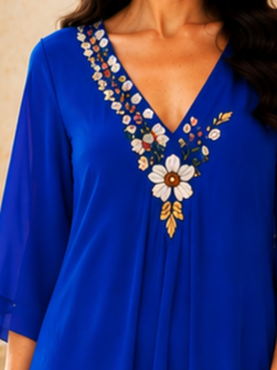 Rochie midi albastru regal accesorizată pe bust [4]