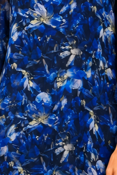 Rochie midi albastră cu imprimeu floral și mâneci vaporoase [5]
