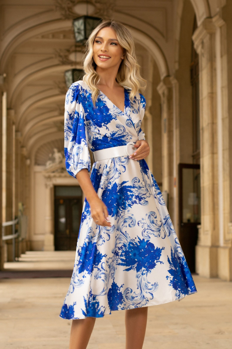 Rochie Minell cu imprimeu floral și mâneci trei sferturi [2]